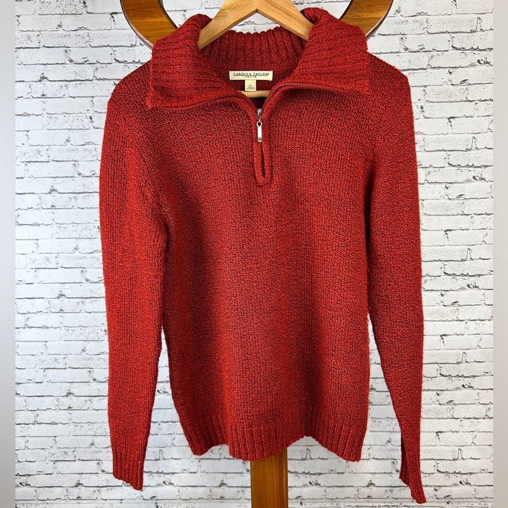 Carolyn Taylor | Vintage Red Zip-Up Sweater size PL